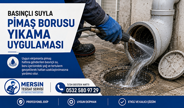 Basınçlı Suyla Pimaş Borusu Yıkama Uygulaması
