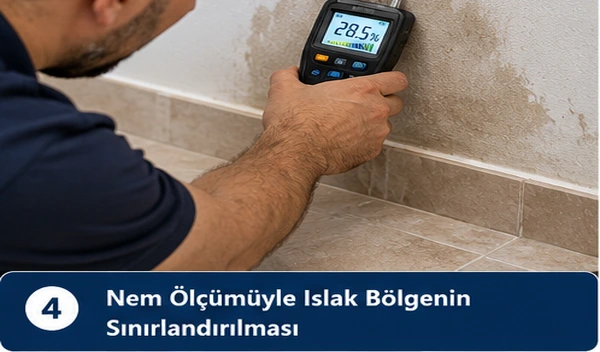 Nem Ölçümüyle Islak Bölgenin Sınırlandırılması
